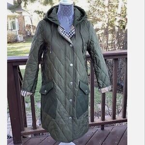 NWOT Burberry Roxby Quilted Thermoregulated Coat - Green - XS